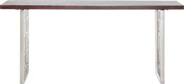 Adore Decor - Lennox Rectangular Contemporary Wood and Metal Bench - Dark Walnut Brown