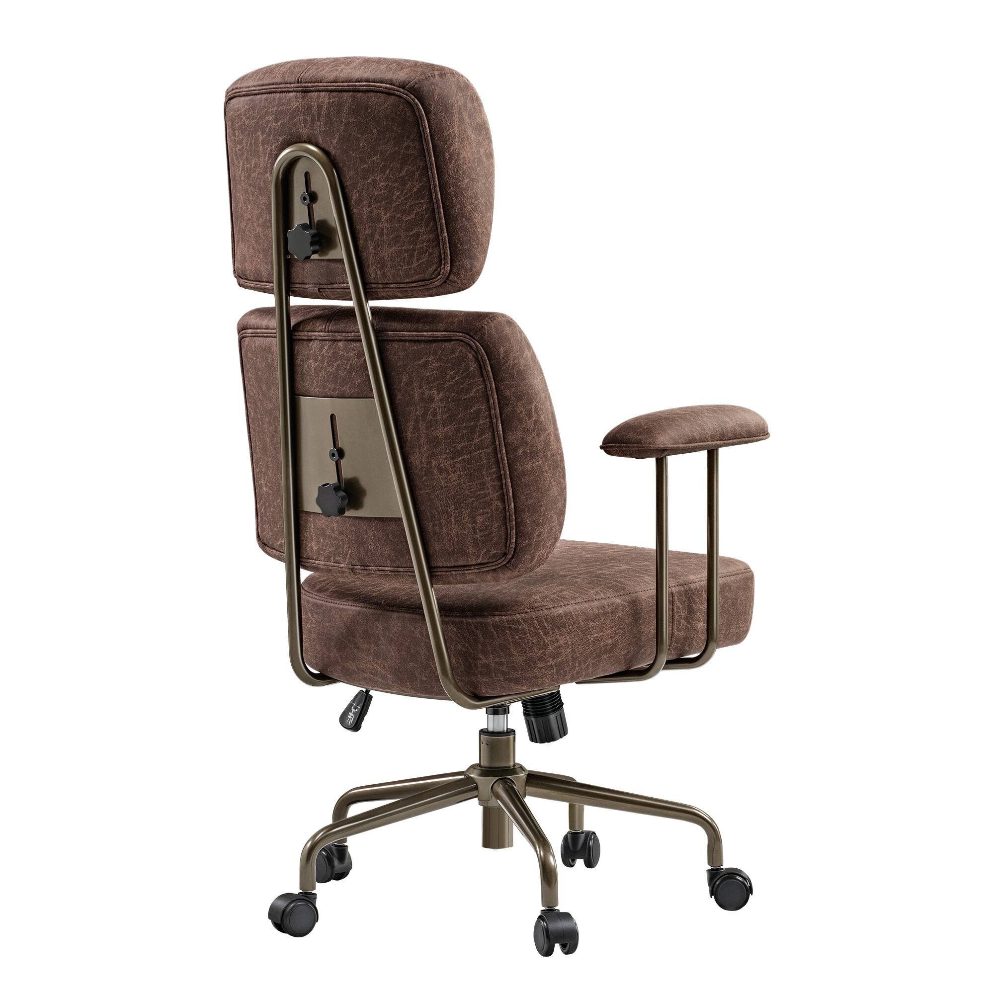 Back. Eureka Ergonomic - Mid Century Modern Home Office Chair High Back - Brown.