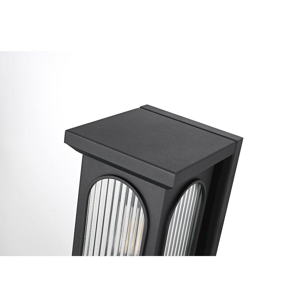 Alt View 3. Elegant Lighting - Sevyn 8 Inch Outdoor Wall Sconce In Black - Black.