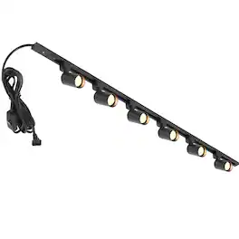 Dazzed Corner - Plug in Track Lighting with Power Cord, 6-Light LED Track Lighting Kit (No Bulbs) - Black