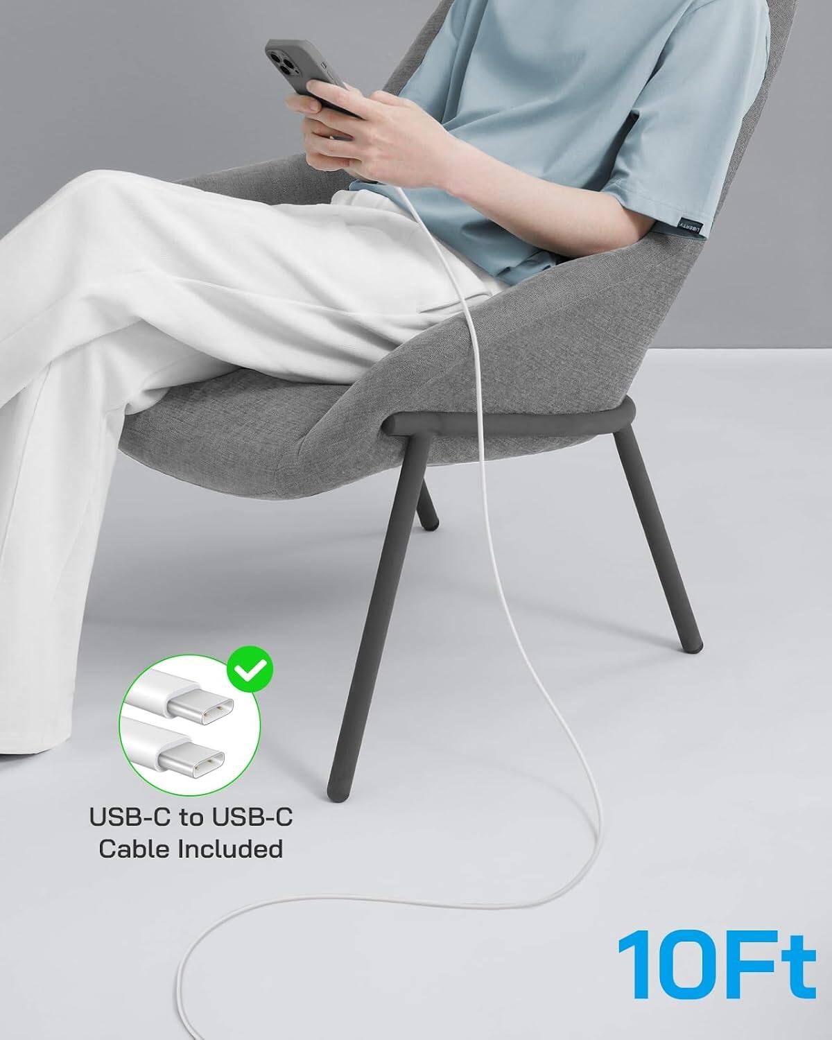 USB-C to USB-C Cable Included  
10Ft