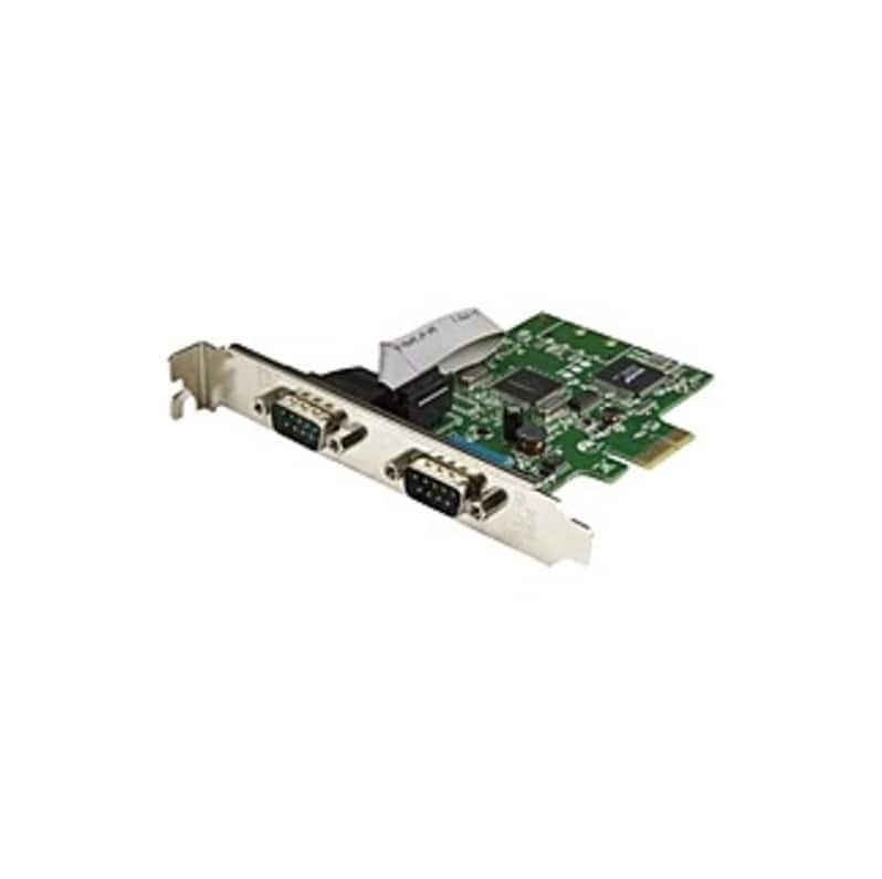 Startech - .com 2-Port PCI Express Serial Card with 16C1050 UART - RS232 - PCIe serial card with Dual Channel 16C1050 UART - 1 Pack - Green