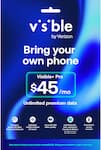 Visible - Visible+ Pro $35/mo Plan + eSIM/pSIM Kit - Unlimited 5G data included - Blue