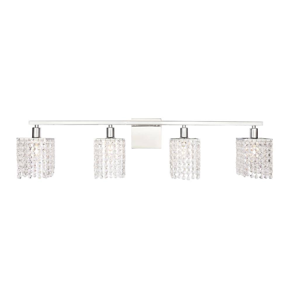 Alt View 8. Living District - Phineas 4 light Chrome and Clear Crystals wall sconce - Chrome And Clear Crystals.