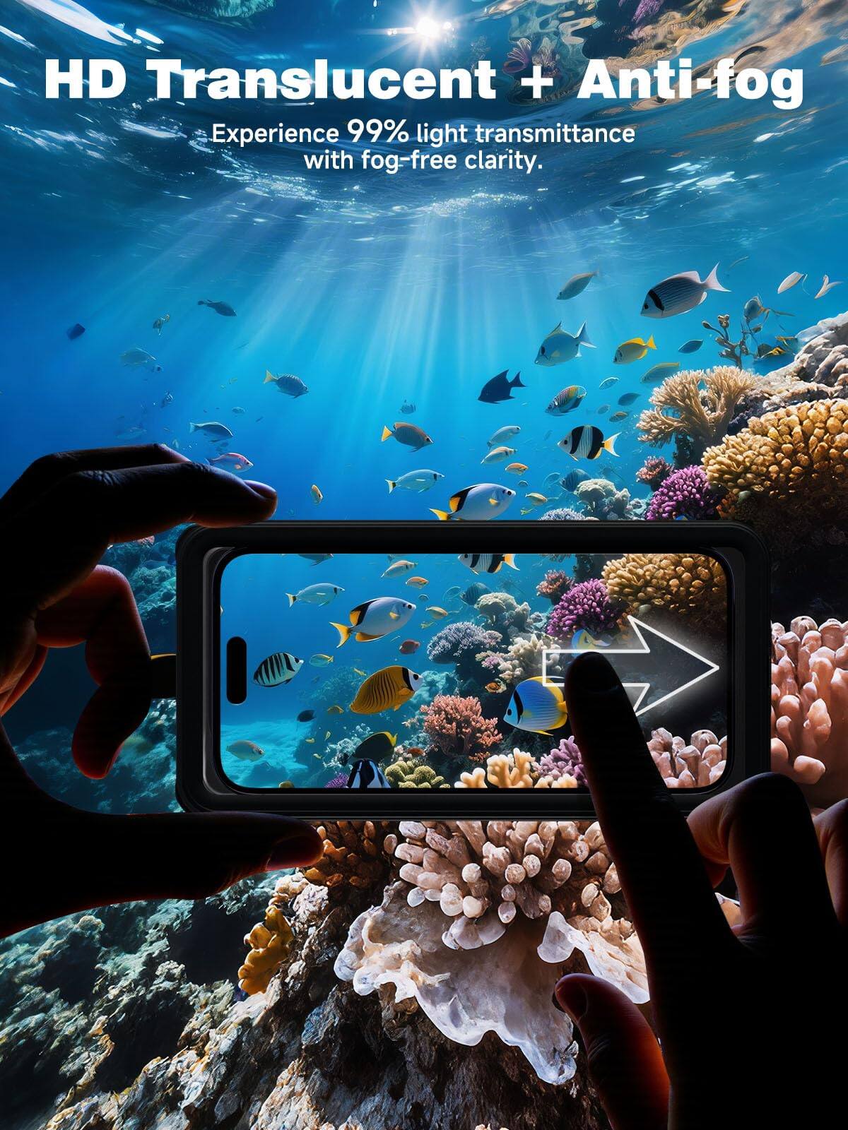 HD Translucent + Anti-fog  
Experience 99% light transmittance with fog-free clarity.