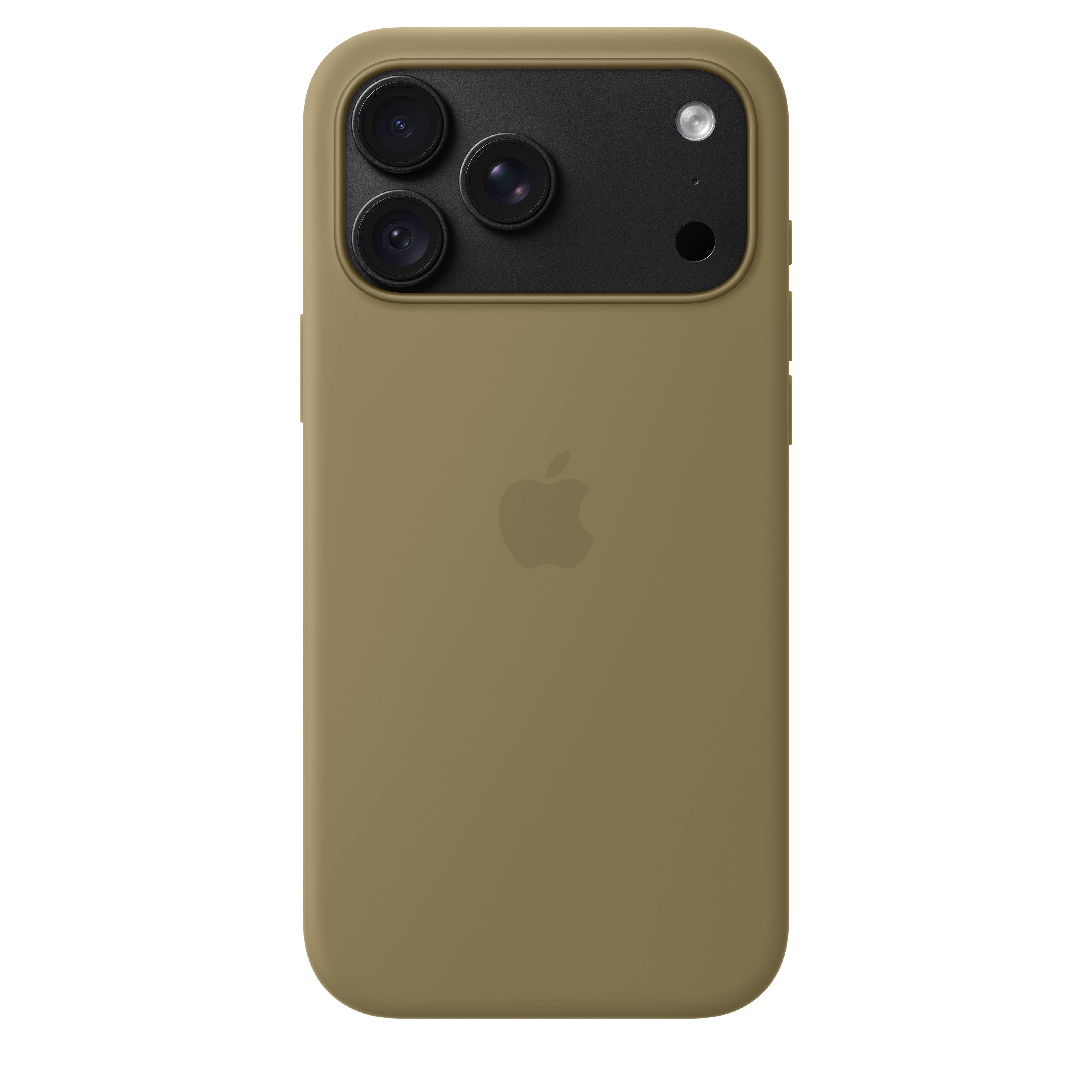 Alt View 3. Apple - iPhone 18 Pro Max Silicone Case with MagSafe - Olive.