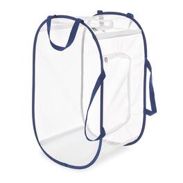 Whitmor - Fabric Collapsible Hamper - Blue/White