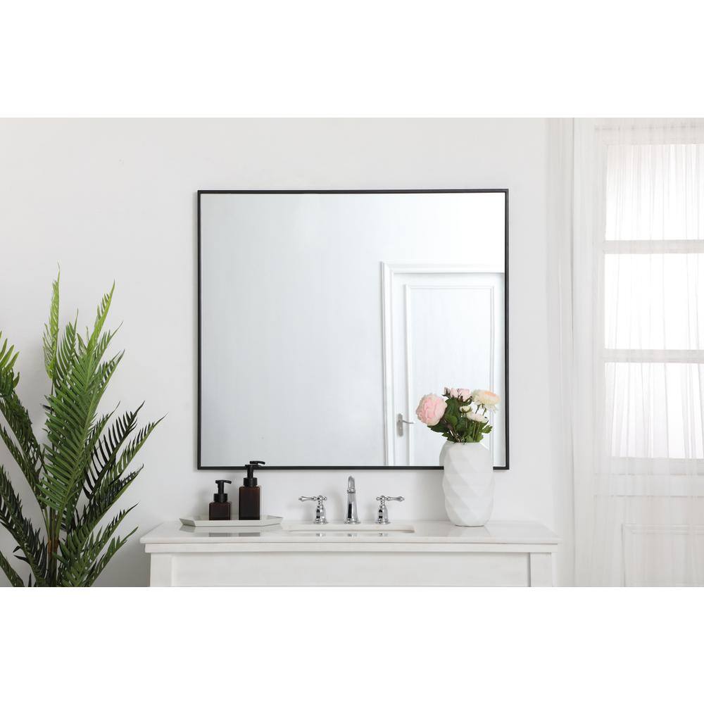 Alt View 4. Elegant Decor - Metal frame rectangle mirror 36 inch in Black - Black.