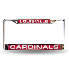 Rico Industries - University of Louisville Cardinals Chrome Metal Laser Cut License Plate Frame - Multi