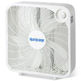 Hurricane - 20 Inch Classic Series Floor Box Fan with 3 Efficient Speed Settings - White