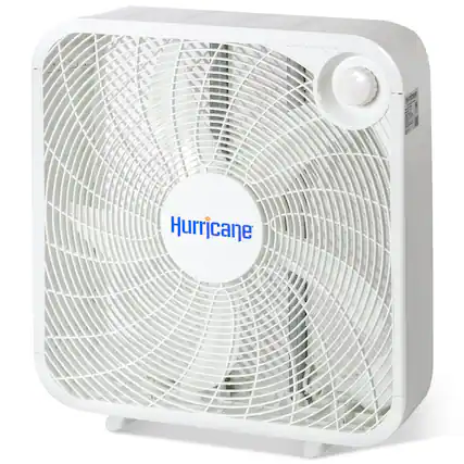 Front. Hurricane - Hurricane 20 Inch Classic Series Floor Box Fan with 3 Efficient Speed Settings - White.