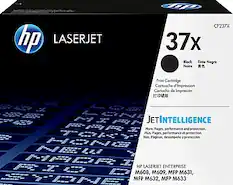 HP LASERJET
37x
CF237X
Block Tinta Negra
Noire
Print Cartridge
Cartouche d'Impression
Cartucho de Impresión
打印墨盒
JET INTELLIGENCE
More Pages, performance and protection.
Plus Pages, performance et protection.
Más páginas, desempeño y protección.
HP LASERJET ENTERPRISE
M608, M609, MFP M631, MFP M632, MFP M633