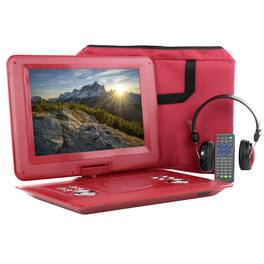 beFree Sound - 14.1 Inch Portable DVD Player with Swivel TFT-LCD Screen and USB,SD,AV Inputs - Red