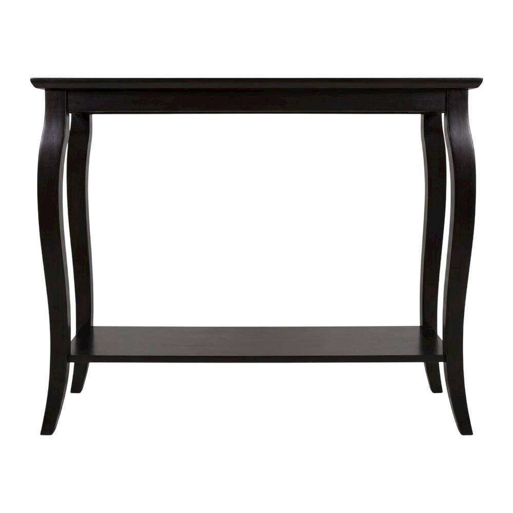Back. BisonOffice - Dark Espresso Rectangular Console Table - Glass Shelf for Computer Workstations - Espresso.