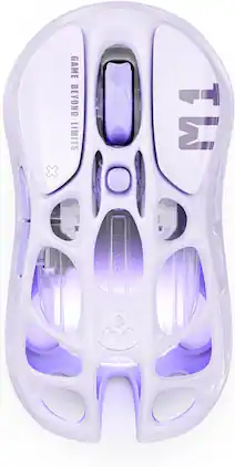 GravaStar - Mercury M1 Pro Wireless RGB Gaming Mouse with 26,000 DPI, PAW3395DM Sensor - Wired - Lavender Purple