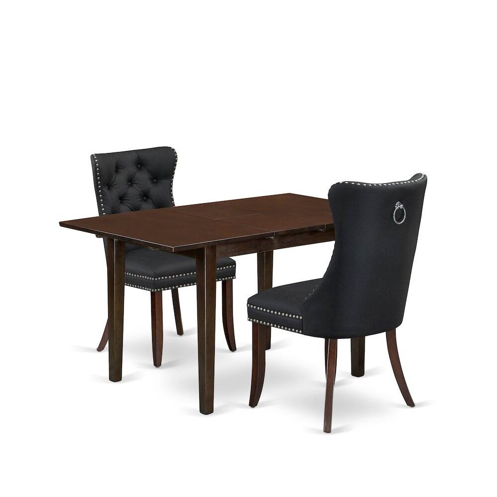 Back. East West Furniture - 3 Piece Dining Table Set - Red.