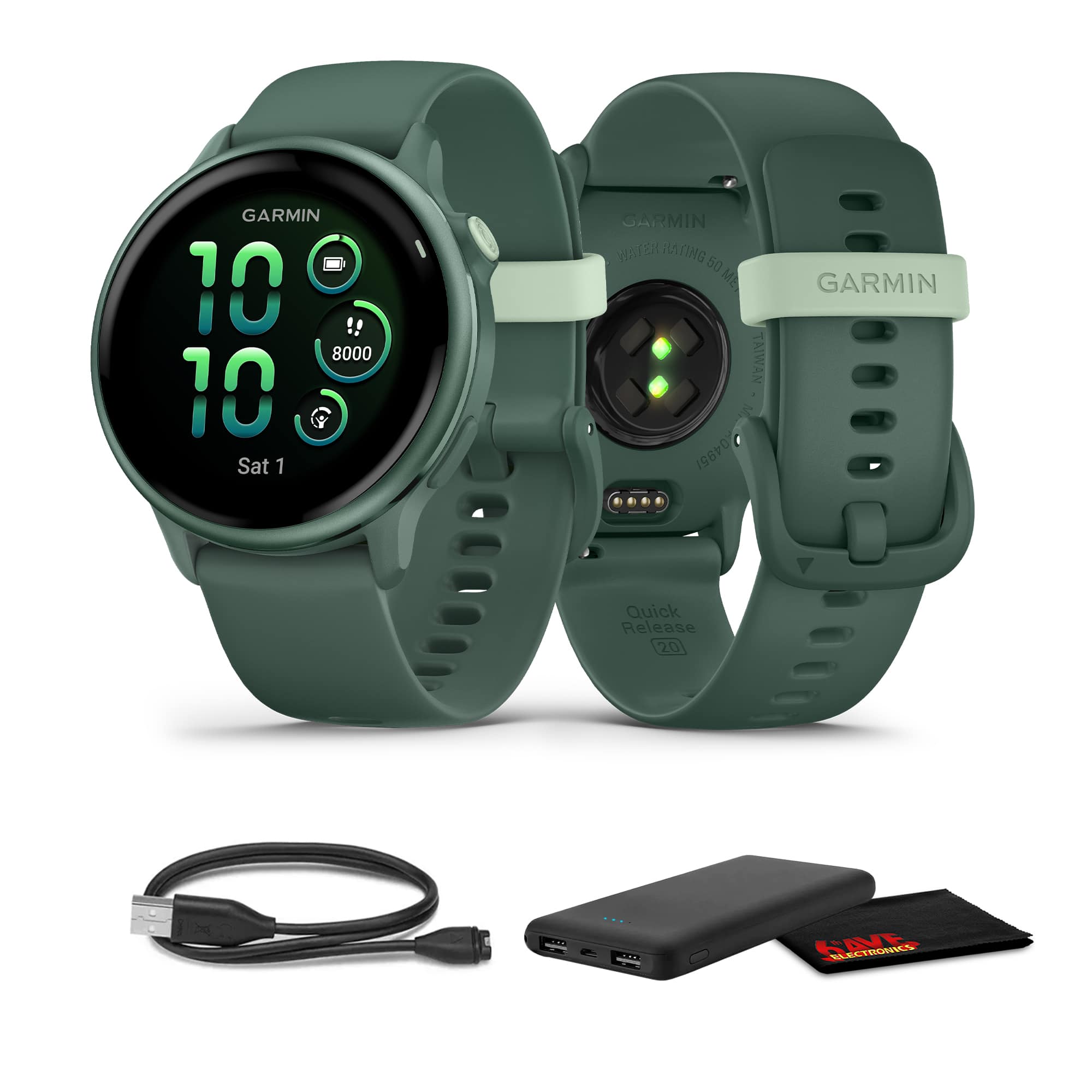 Garmin - Vivoactive 6 Fitness GPS Smartwatch Metallic Jasper Green with Green Band - Green - (2025)