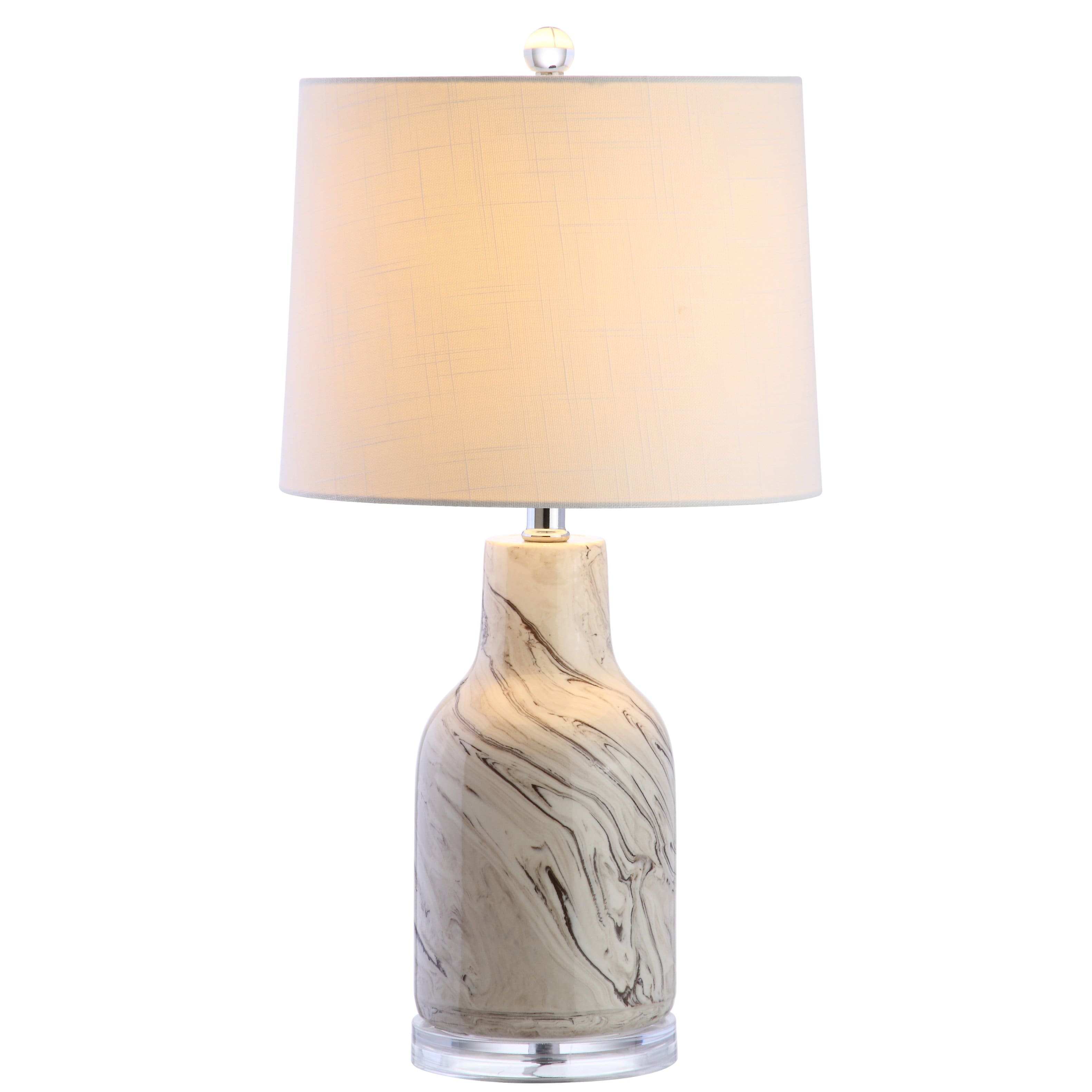 Jonathan Y - Webb 23" Ceramic LED Table Lamp, /White - Gray
