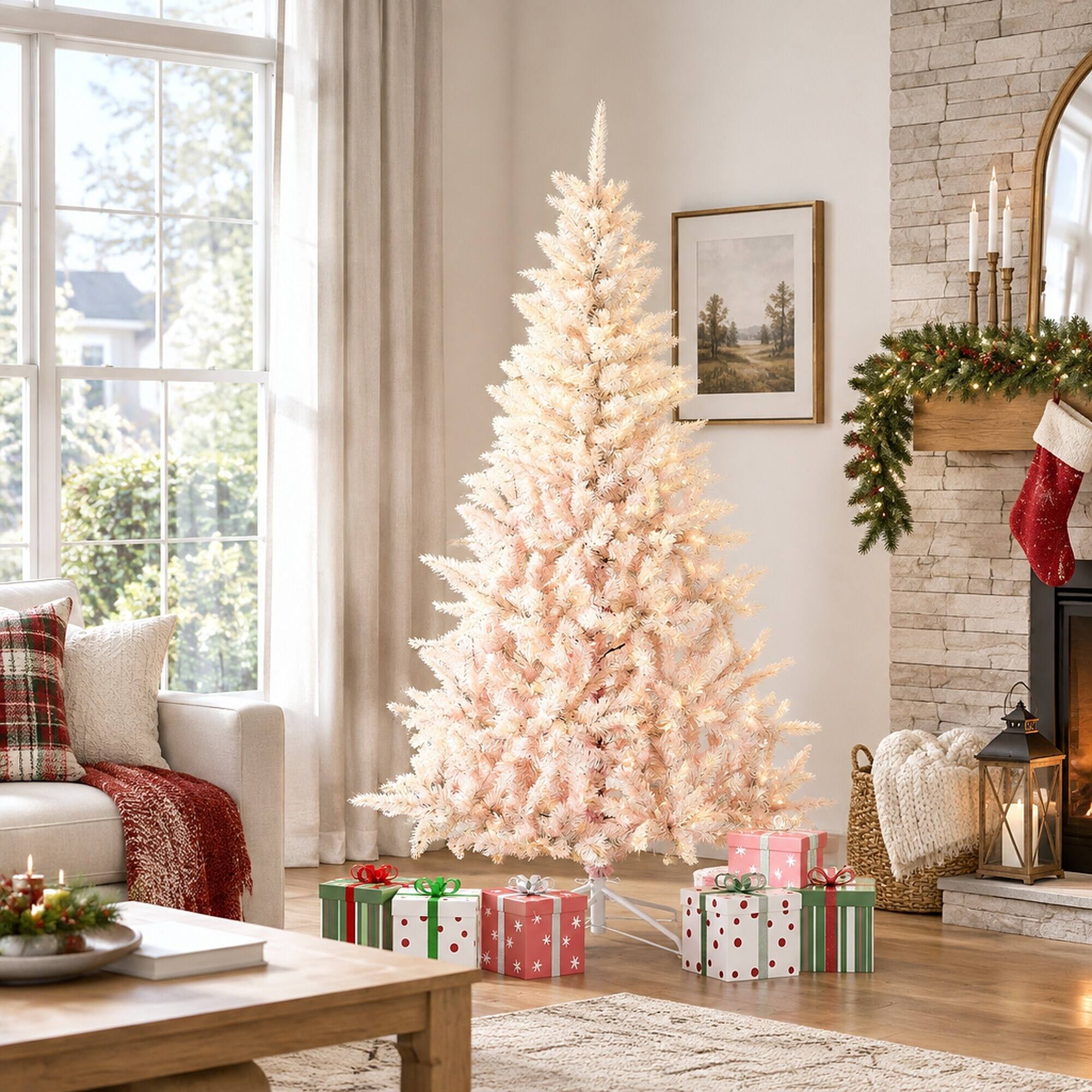 RYHNUYNE 6 Ft Unlit Spruce Artificial Christmas Tree With 800 Tips ...