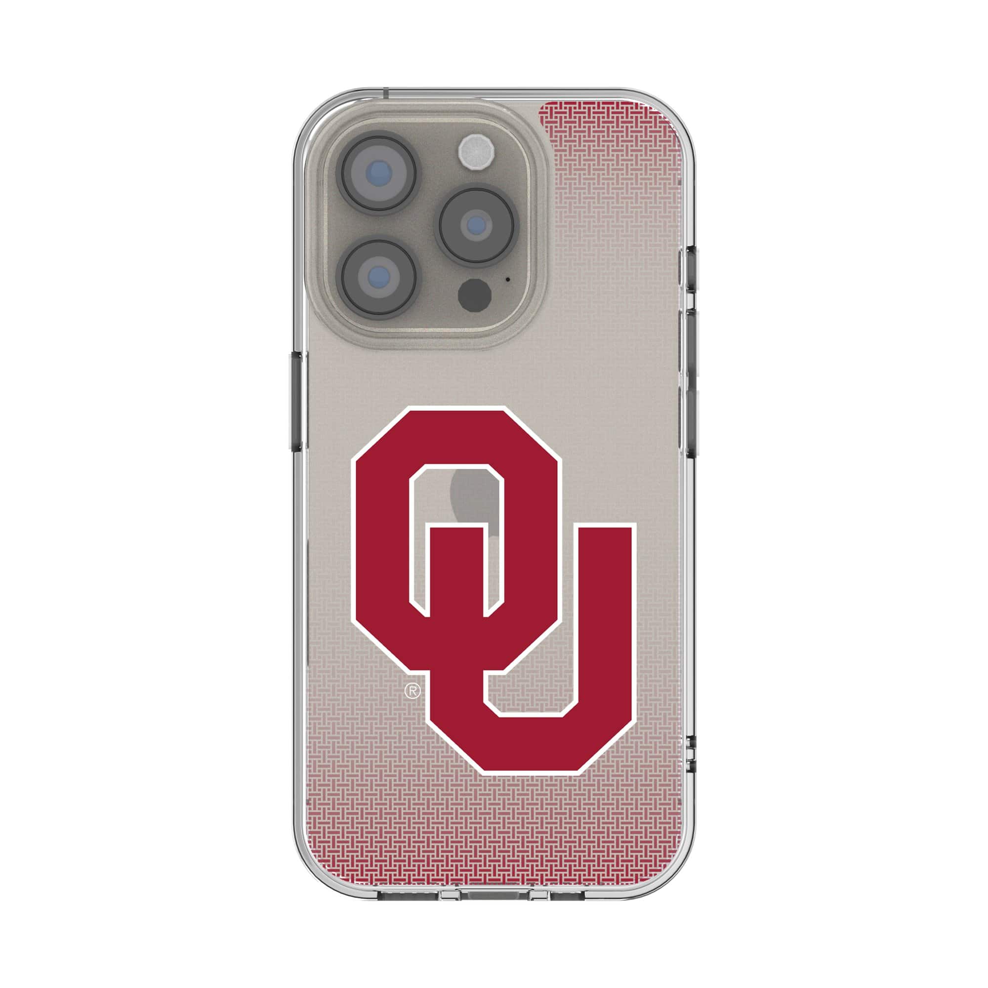 Keyscaper - NCAA - Oklahoma Sooners Linen Logo iPhone Clear Case - 14 - Multicolor