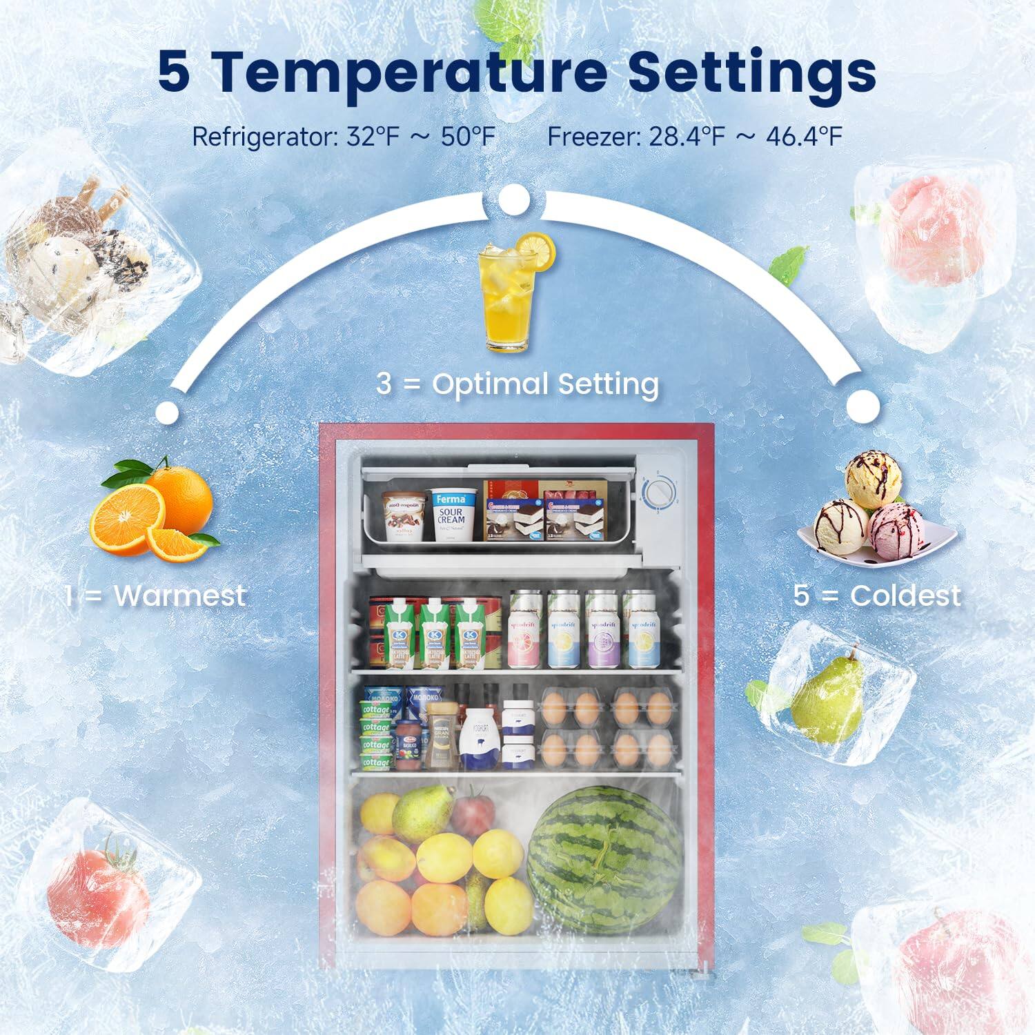 BANGSON 2.6 Cu.ft Mini Fridge with Freezer, Compact Small Refrigerator ...