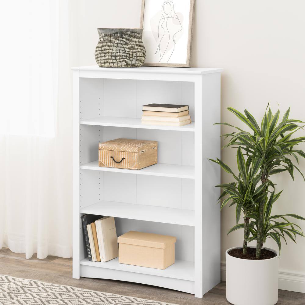 Alt View 1. Prepac - 4-shelf Bookcase, White - White.