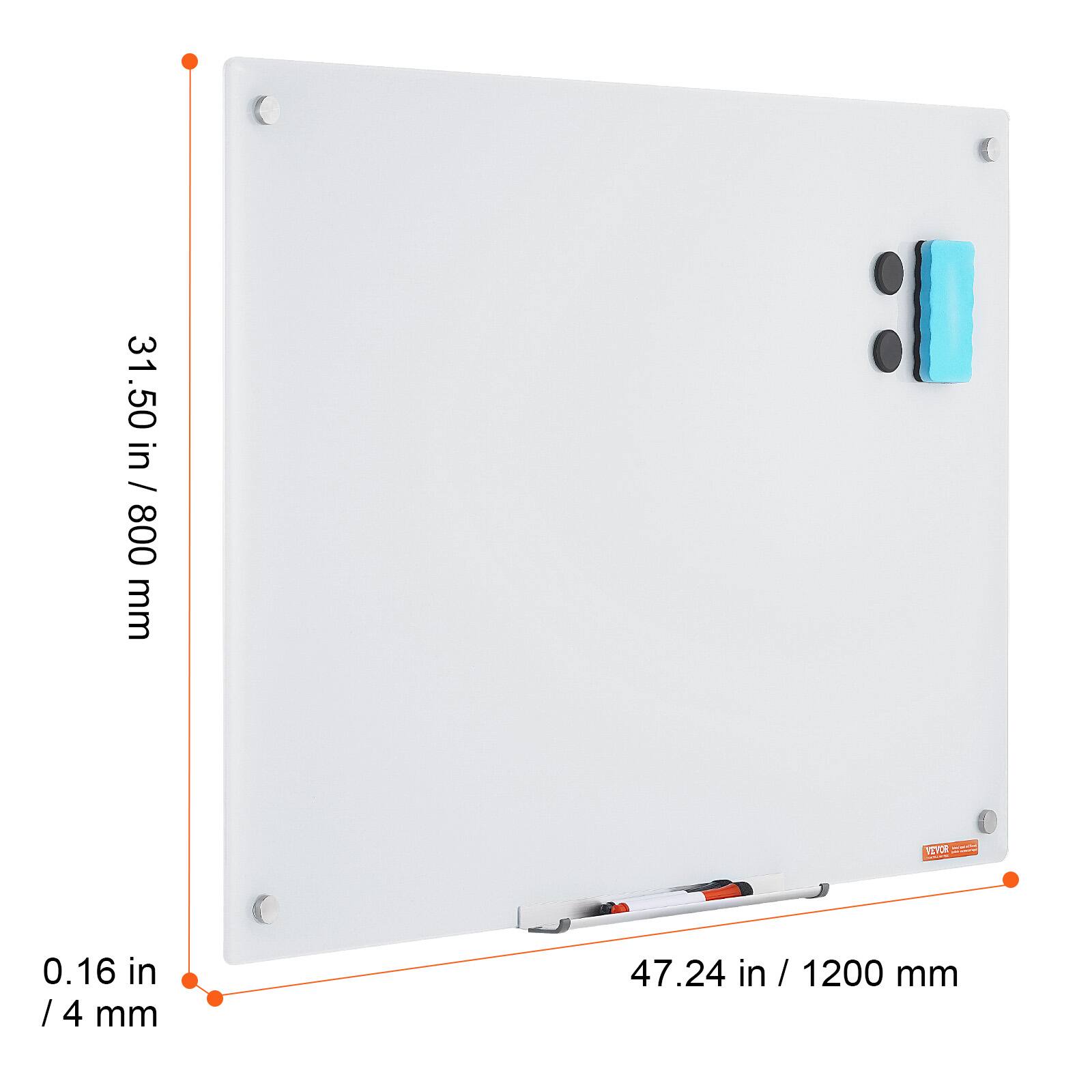 31.50 in / 800 mm  
0.16 in / 4 mm  
47.24 in / 1200 mm