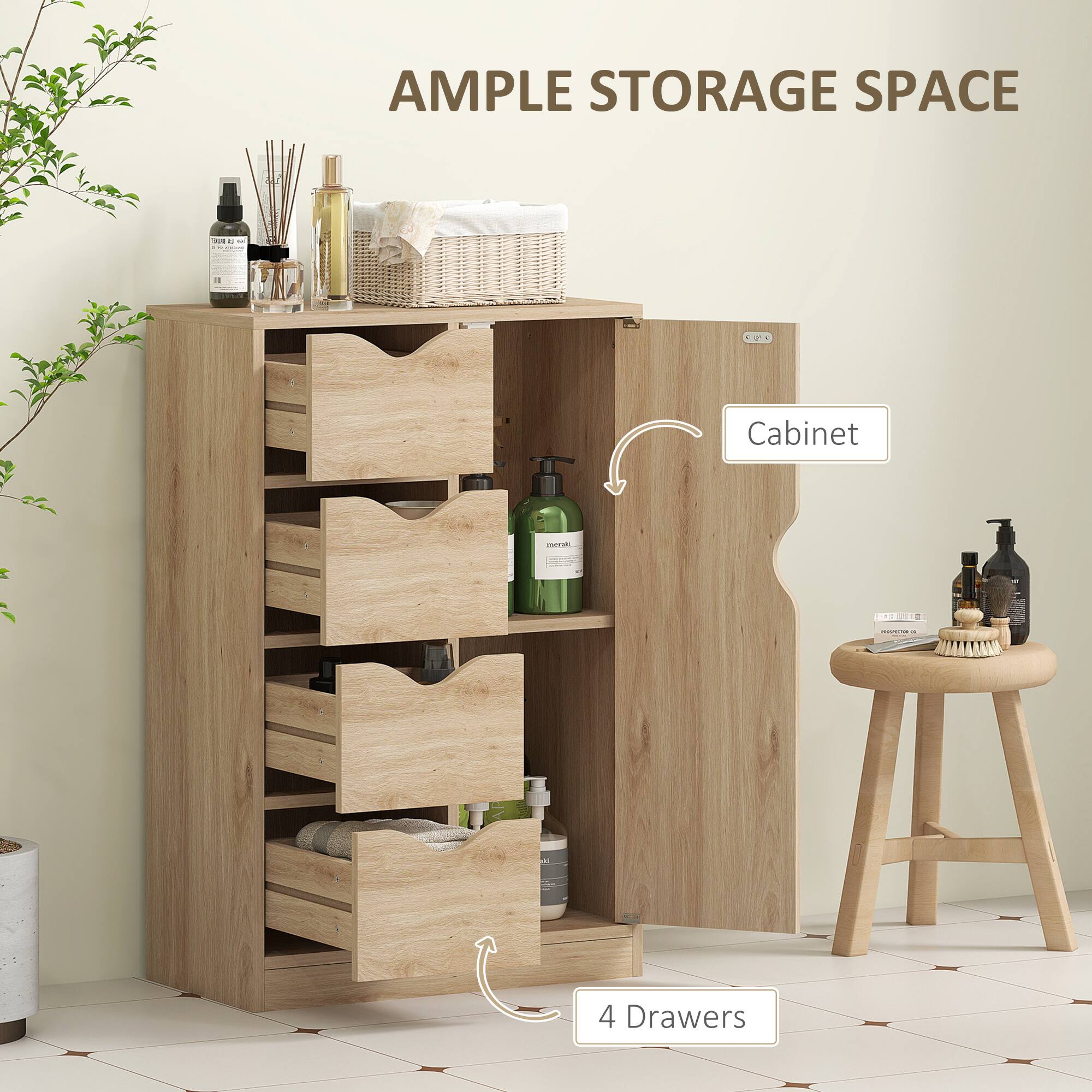 AMPLE STORAGE SPACE, Cabinet, 4 Drawers