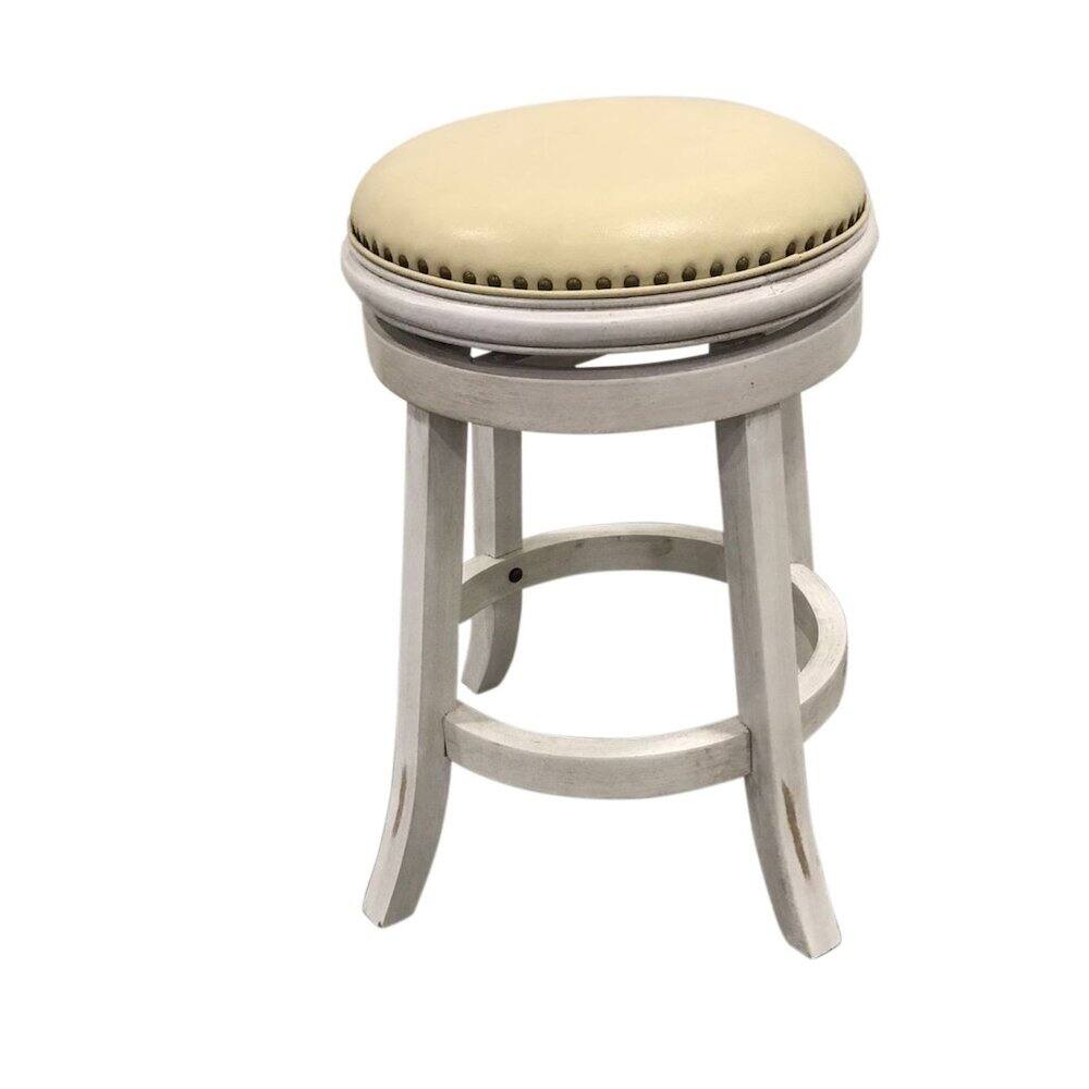 Front. Carolina Chair & Table - Bennet Upholstered Swivel Barstool - Set of 2 - Sand - Cream Upholstery - Sand, Cream.