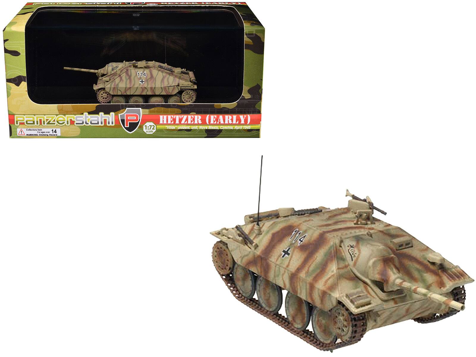 114 + Panzerstahl P HETZER (EARLY) 1:72 "Hilde" unident unit Nove Meato, Czechia, April 1945

14 scale HARE C 114 4 Aive