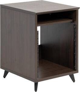 Gator Frameworks - Elite Furniture Series 10U Studio Rack Table in Dark Walnut with Slide-Out Tray - Dark Walnut Finish