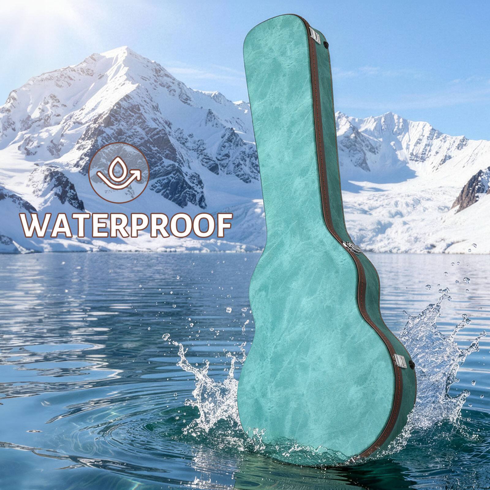 Alt View 2. Winado - Electric Guitar Hard Case, Wooden Hard-Shell Protective Carrying Case for 39 Inch KLP-Style Electric Guitar with Lock.