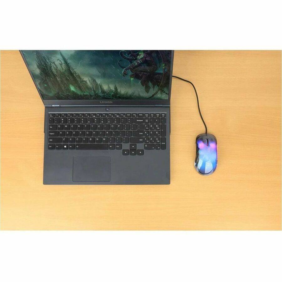 Alt View 8. Manhattan - Manhattan RGB LED Wired Optical USB Mouse - Full-size Mouse - Optical - Cable - Transparent - USB Type A - 12800 dpi - Transparent.