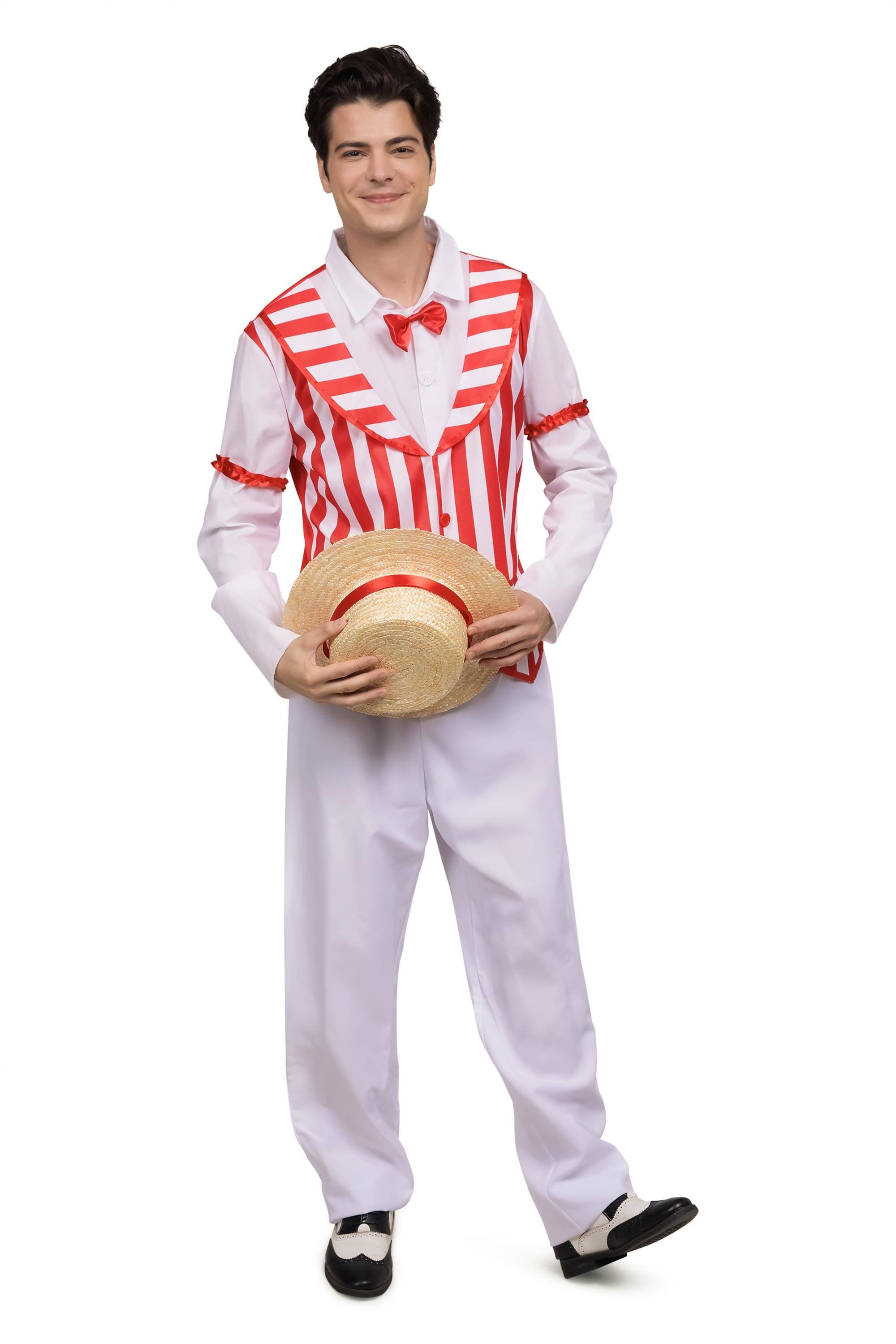 Alt View 1. Toynk - Barbershop Quartet Adult Costume | X-Large - Red/White.