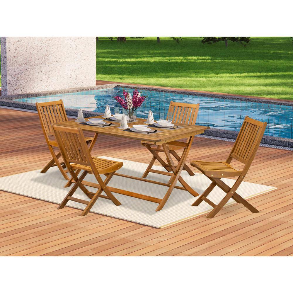 Angle. East West Furniture - East West Furniture 5 Piece Stylish Bistro Patio Set- Perfect for The Shore, Camping, Picnics - Attractive Outdoor - Multi-Color.