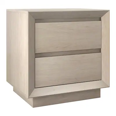 Front. Hudson&Canal - Emmett 24" Wide Rectangular Nightstand in Alder White - White.