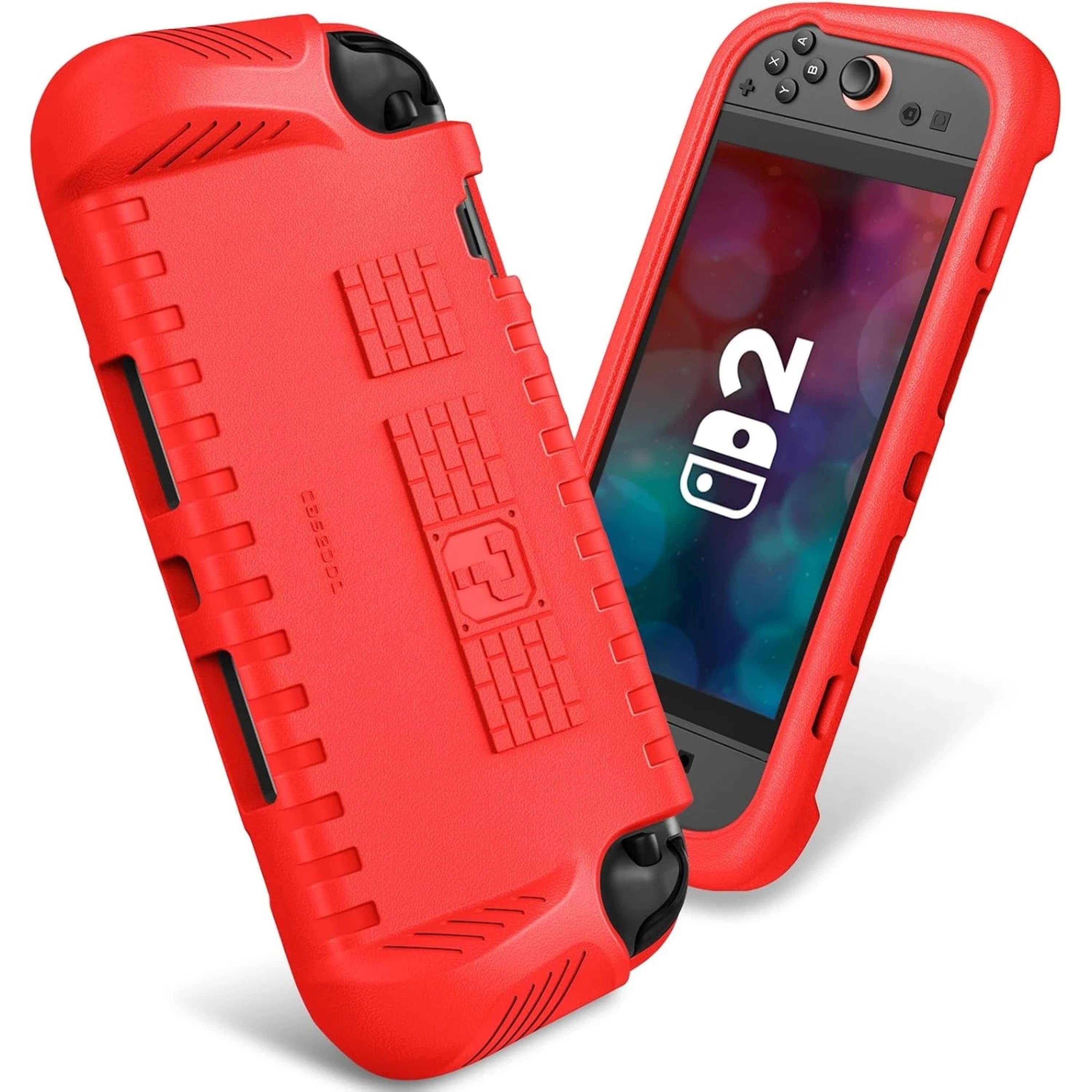 Kitcheniva - Protective Case For Nintendo Switch 2 2025 With Ergonomic Grip - Red