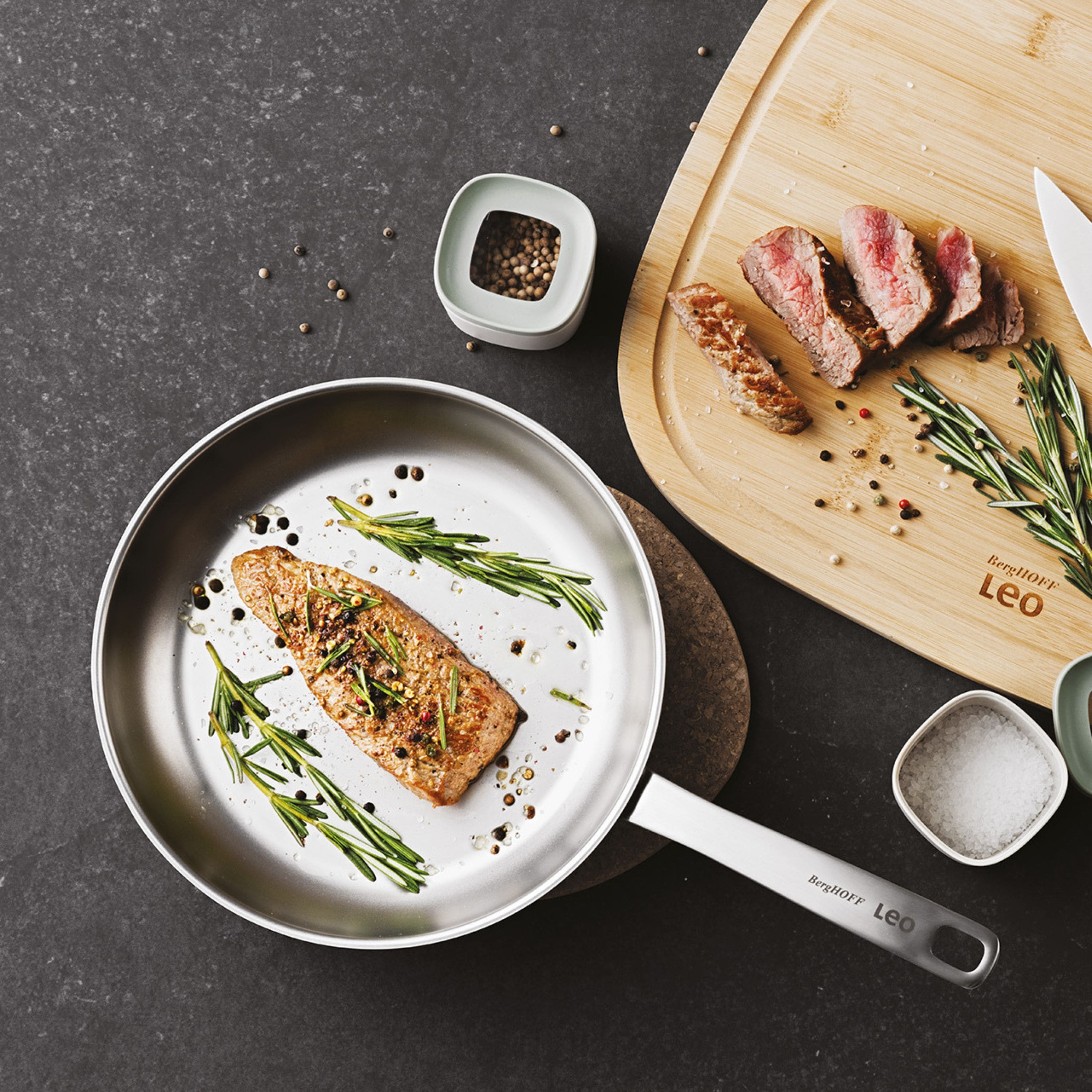 BergHOFF - Leo Graphite Recycled 18/10 Stainless Steel Frying Pan 10" - Silver