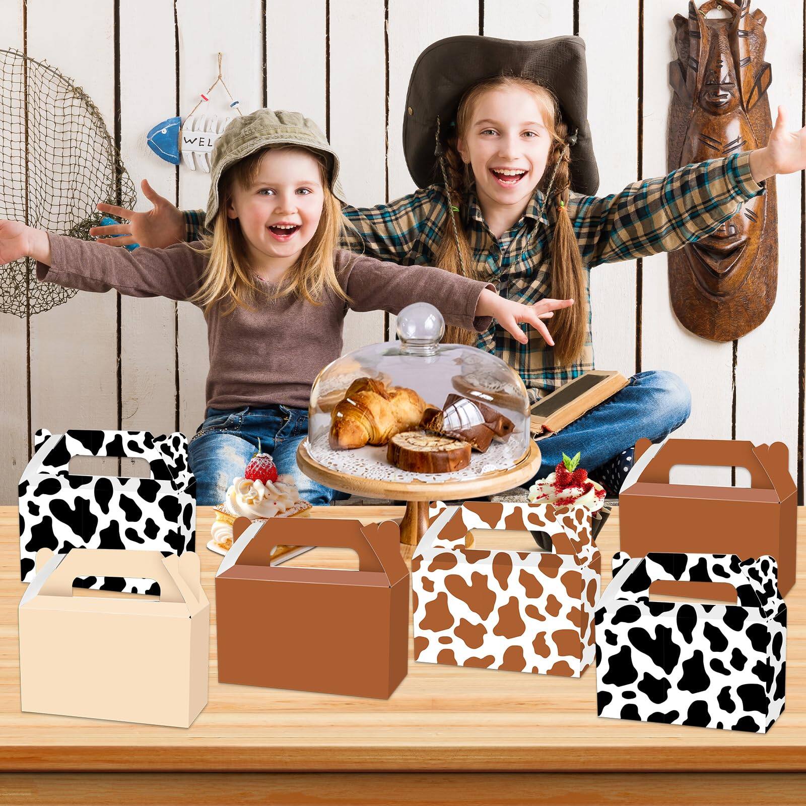 Alt View 5. Paradigms Interiors - Western Cowboy Boxes Theme Birthday Party Supplies Cow Print Candy Goodie Box Brown Cowgirl Favor Gift For ... - 12.