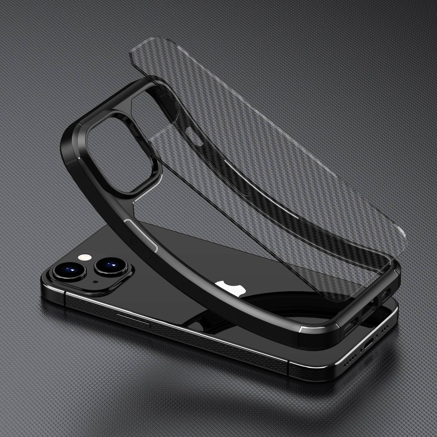 Back. SaharaCase - Venture Series Anti-Slip Case for Apple iPhone 15 - Scorpion Black - Black.