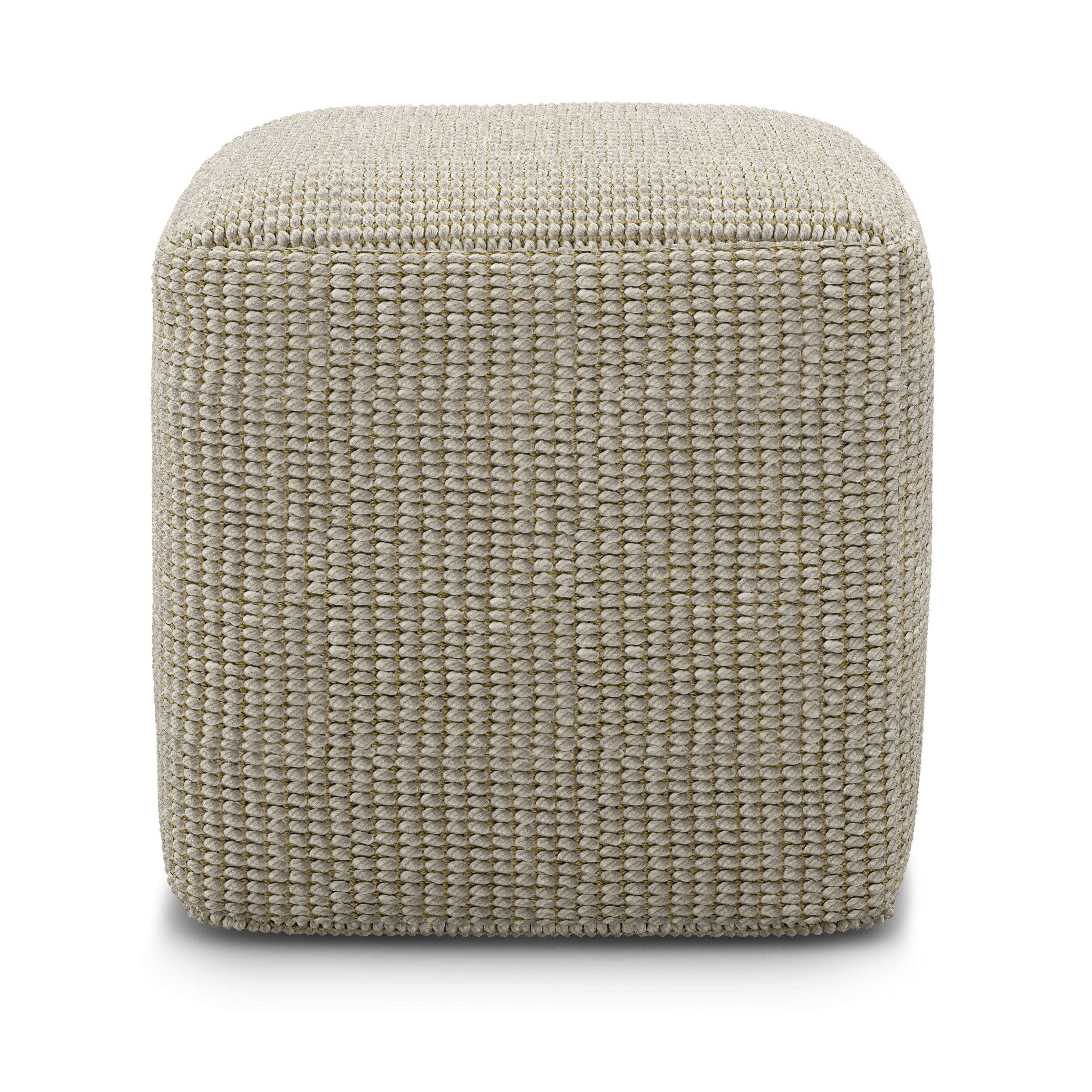 Alt View 11. Simpli Home - Zelma Square Woven Pouf - Cream and Natural.