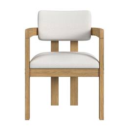 Picket House Furnishings - Canal Arm Chair with Snow White Fabric in Natural - Tural