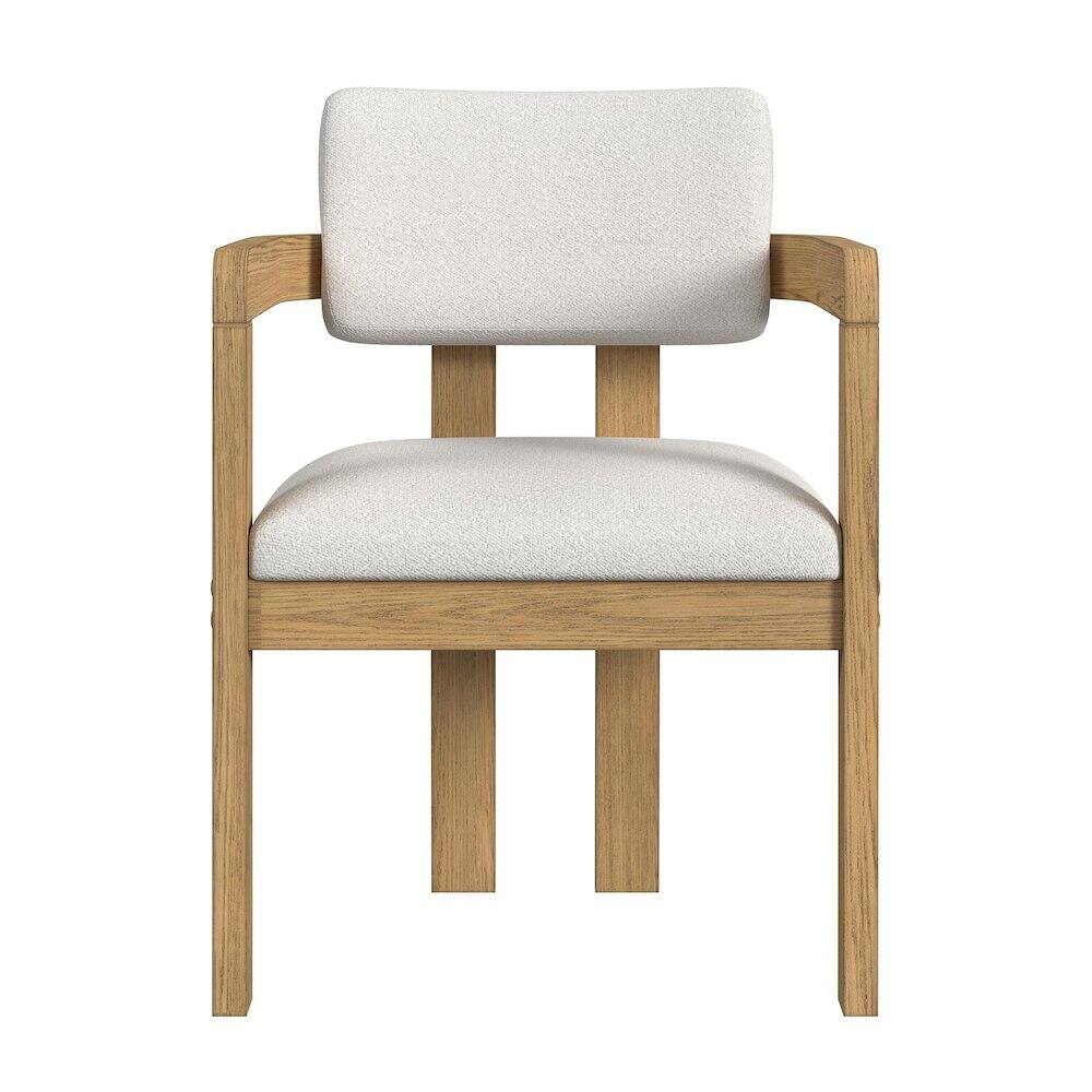 Front. Picket House Furnishings - Canal Arm Chair with Snow White Fabric in Natural - Tural.