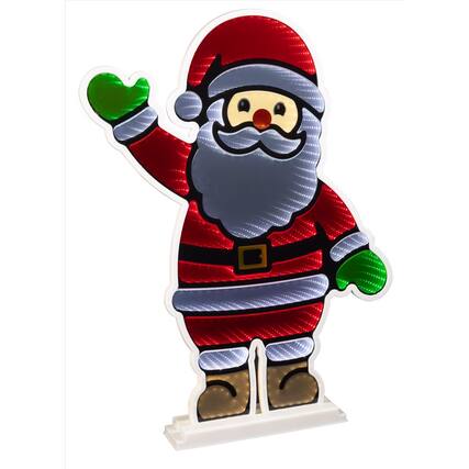 Front. Celebrations - Celebrations LED Infinity Santa 30 in. Yard Decor - Multicolored.