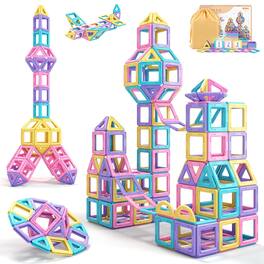 Leash Valley - Toys Magnetic Tiles Ideas - Building Blocks Stem Montessori Old Choice of Toddler Girl Toys Our magnetic blocks toys - 44pcs