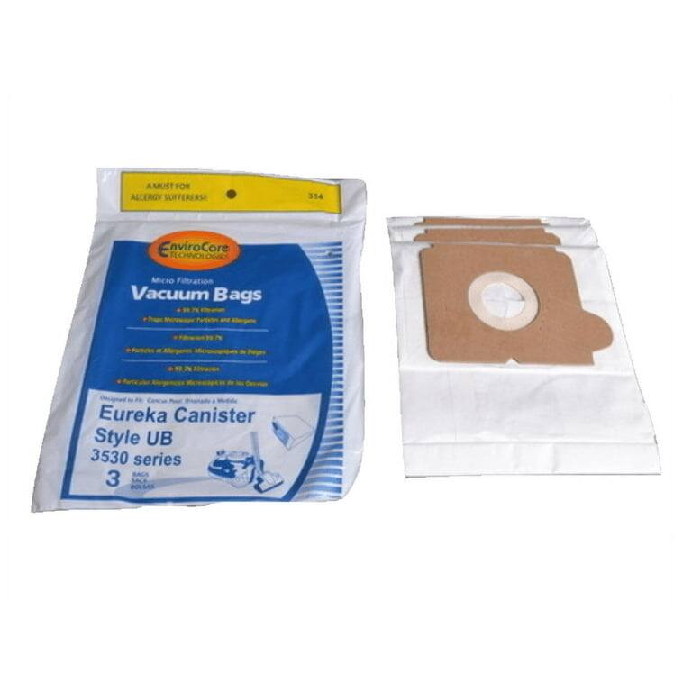 A MUST FOR ALLERGY SUFFERERS  
314 EnviroCore Micro Filtration Vacuum Bags  
2 Eureka Canister Style UB 3530 series 3