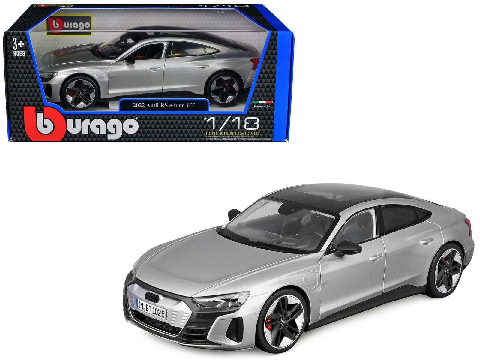 2022 Audi RS e-tron GT Silver Metallic with Sunroof 1/18 Diecast Model Car by Bburago price history on PriceWatchPro