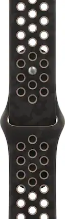 Front. Apple - 46mm Nike Sport Band - M/L (2026) - After Dark Black.