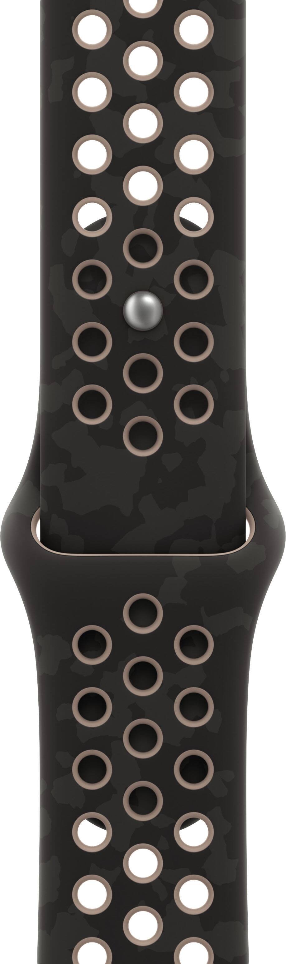 Front. Apple - 46mm Nike Sport Band - M/L (2026) - After Dark Black.