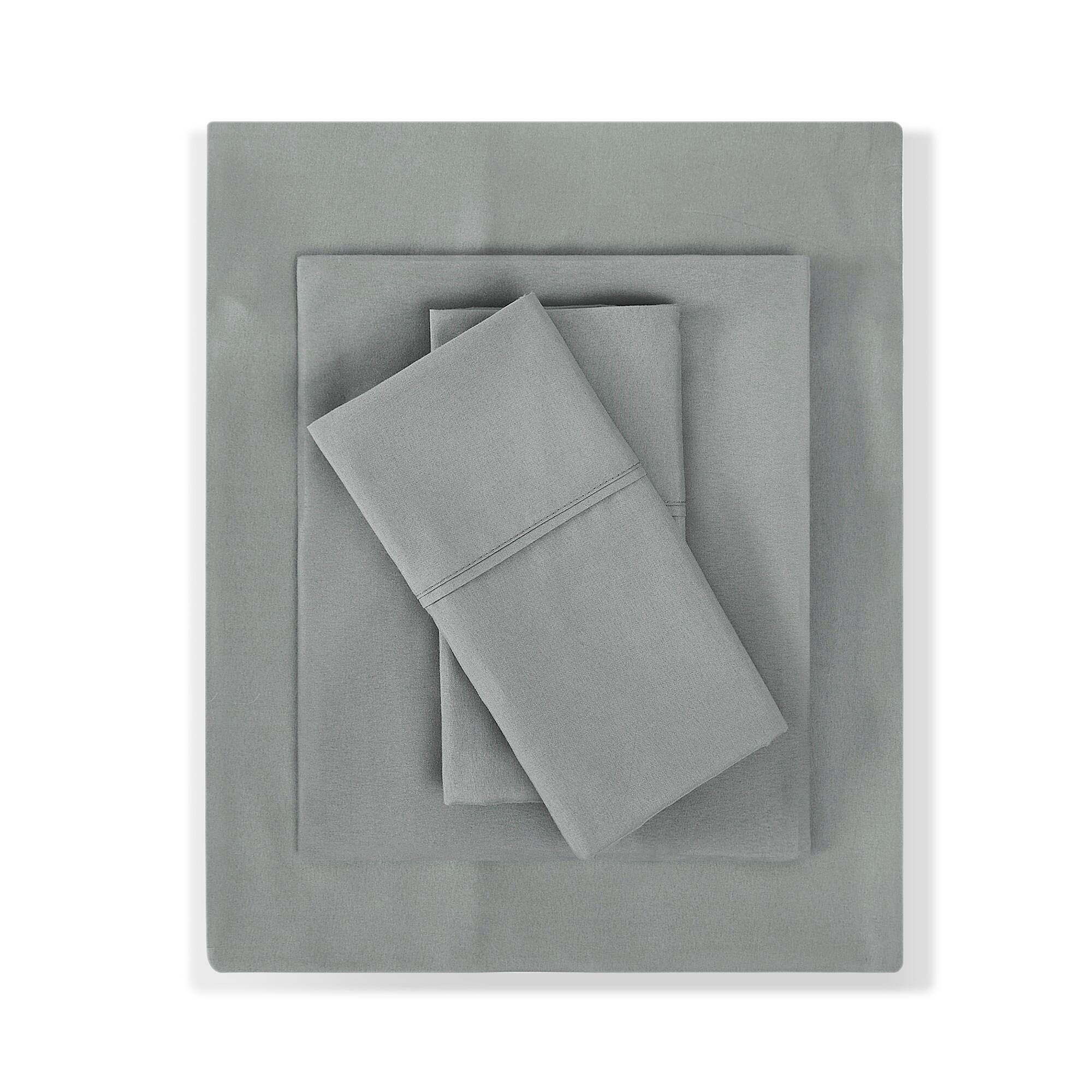Back. Sweet Home Collection - All Season Reversible Bed-in-A-Bag Solid Color Comforter & Sheet Set, California King - Gray.